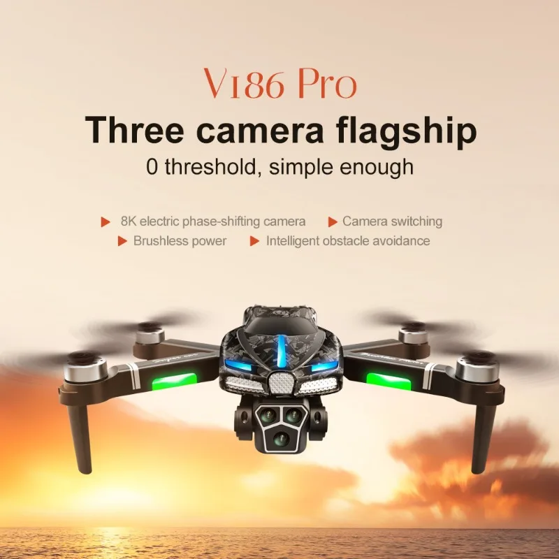 Drone Camera With Gimbal - New V186 Pro Drone Professional Brushless