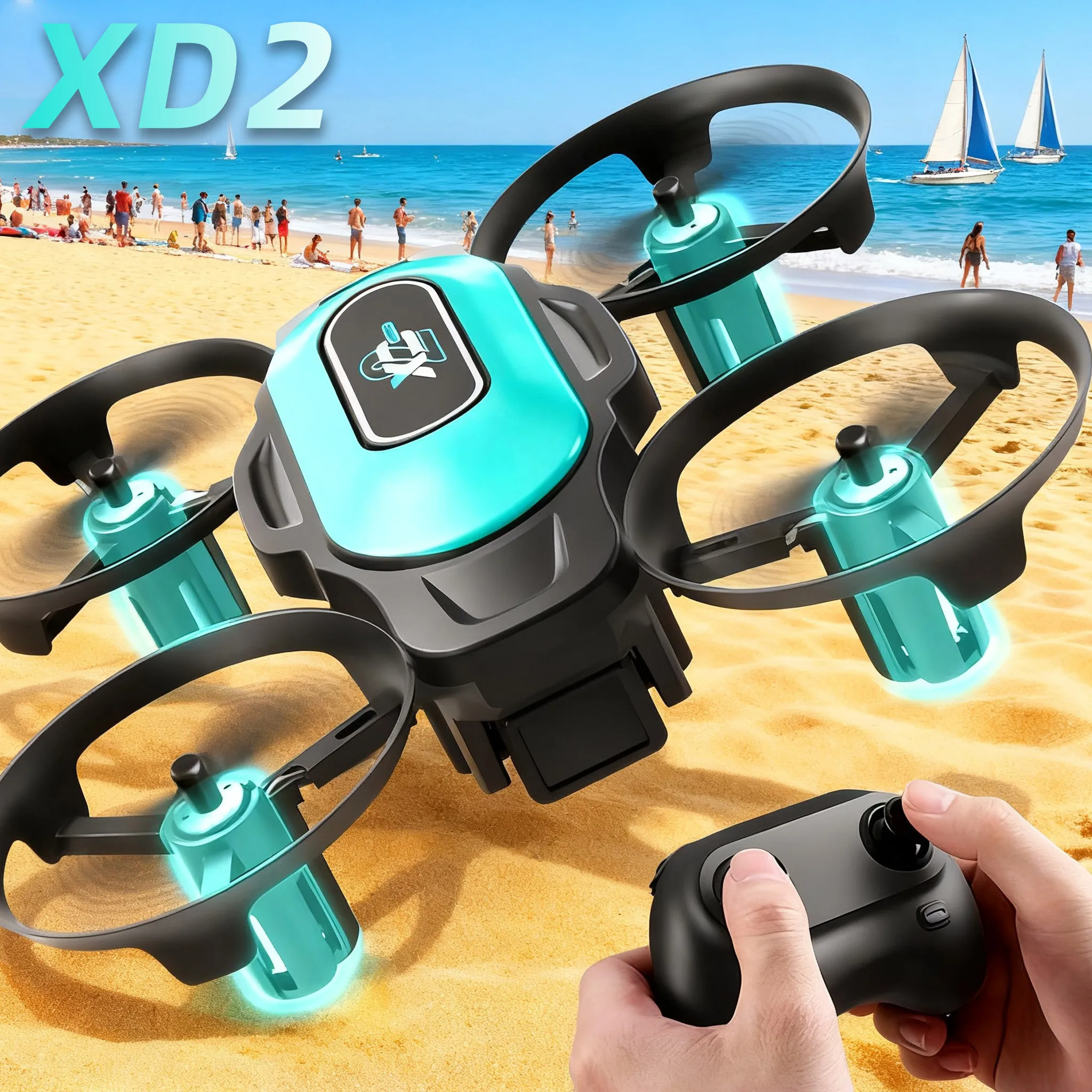 Drone Camera 4K - XD2 Mini Drone, 360° Stunt Flips,