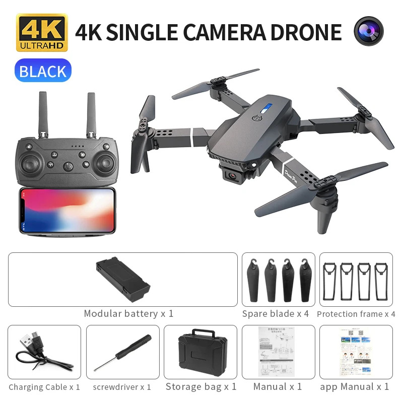 Drone Camera 4K - E88 ProIntelligent Folding Drone Supports single/Dual