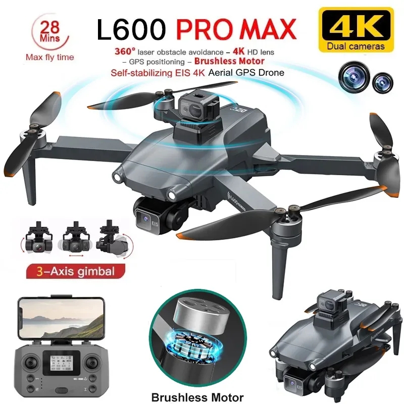 Drone Camera 4K - L600 PRO MAX GPS Drone Professional
